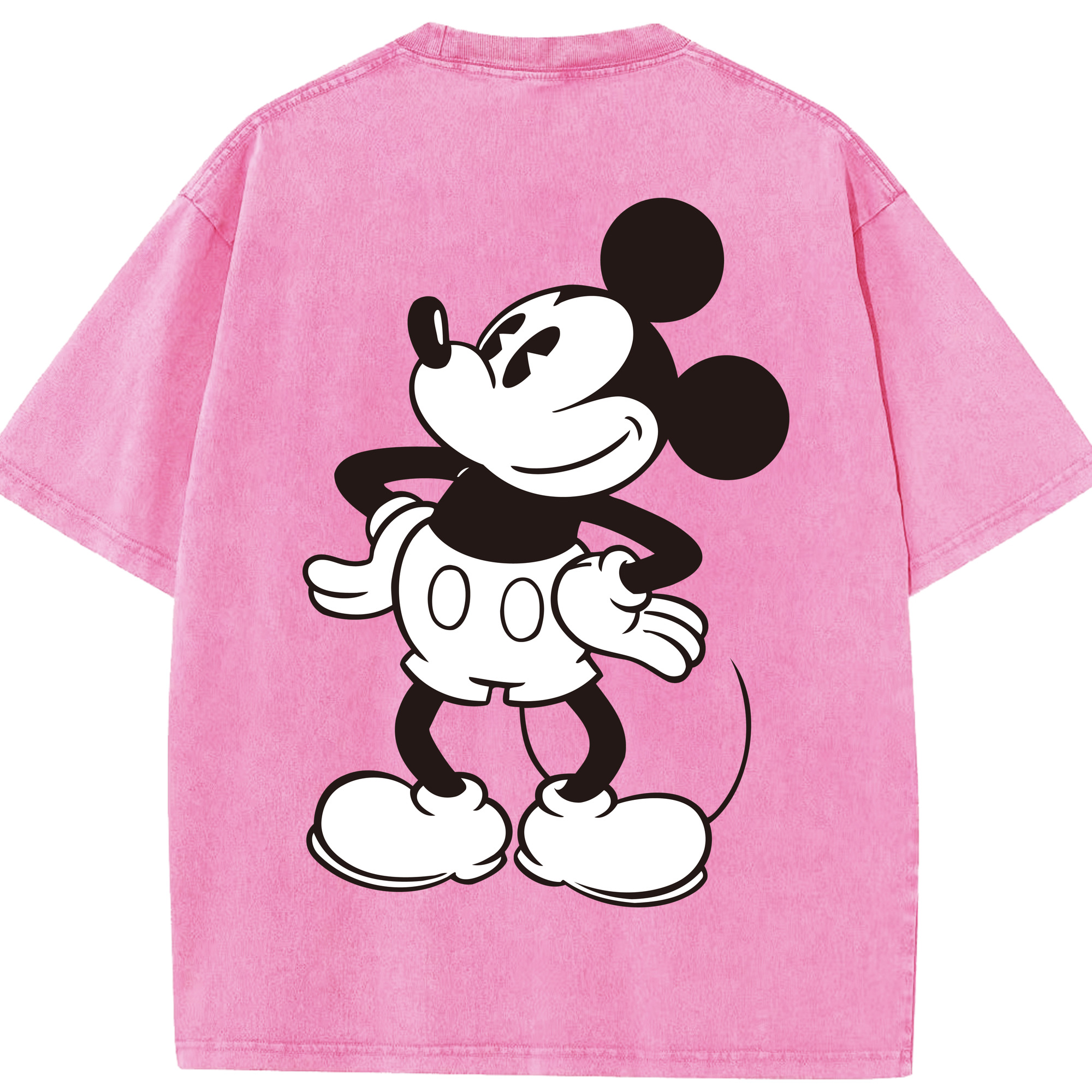 （画像用） ミッキーマウス Mickey Mouse 綿100% ヴィンテージ風 半袖Tシャツ（背面プリント）